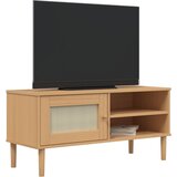 TV ormarić SENJA izgled ratana smeđi 106x40x49 cm od borovine | Eponuda.com