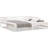 vidaXL Dnevni ležaj na izvlačenje bijeli od borovine 2 x (90 x 200) cm | shoptok.hr