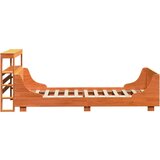 vidaXL Posteljni okvir brez vzmetnice voščeno rjav 75x190 cm borovina | Shoptok.si