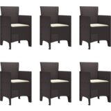 vidaXL set od 7 dijelova za vrtno objedovanje s jastučićima smeđi poly ratan | shoptok.hr