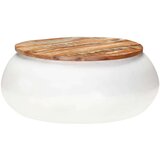  Stolić za kavu bijeli 68x68x30 cm od masivnog obnovljenog drva | shoptok.hr