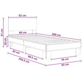  Okvir kreveta s uzglavljem Staro drvo 80 x 200 cm | shoptok.hr