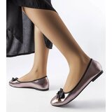 Gemre Silver metallic ballet flats with a bow Boro | shoptok.hr