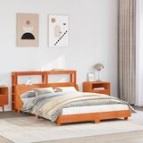 Maison Chic Posteljni okvir - Dvoposteljna postelja - Zakonska postelja brez vzmetnice voščeno rjav 120x190 cm borovina-J13188, (21767108) | Shoptok.si