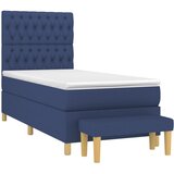  Krevet s oprugama i madracem plavi 90 x 190 cm od tkanine | shoptok.hr