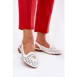 Boto Perforated Ballerinas With Open Heel White Navinnia | Shoptok.si