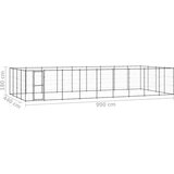 vidaXL Zunanji pasji boks jeklo 43,56 m² | Shoptok.si