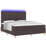  LED Box Spring Krevet Tamno smeđa 180 x 200 cm tkanina | shoptok.hr