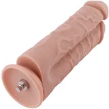 HSA28 two cocks one hole silicone dildo 8.5" skin