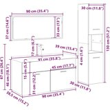  4-dijelni set kupaonskog namještaja od starog drveta | shoptok.hr