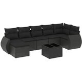  8-dijelni set vrtnih sofa od poliratana s jastucima crni | shoptok.hr