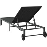  Ležaljka na suncu Crna 206 x 62,5 x 74 cm poliratan | shoptok.hr