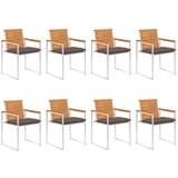 vidaXL vrtni stoli 8 kosov z blazinami trden akacijev les | Shoptok.si