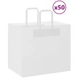 vidaXL Papirnate vrećice 50 kom s ručkama bijele 32x22x28 cm Cijene