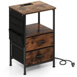 Costway Kavna mizica s polnilno postajo in osvetlitvijo LED, rustikalna rjava, (5000075583) Cene