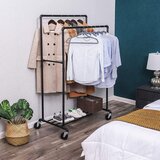  Stalak za odjeću na kotačićima s policom - crna | shoptok.hr