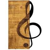 Wallity Treble Clef WalnutBlack Decorative Wooden Wall Accessory | Eponuda.com
