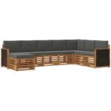 vidaXL Zunanja garnitura za sedenje 6 pcs Naravna in antracitna, (5000280303) | Shoptok.si