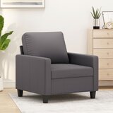  The Living Store Fotelj siv 60 cm umetno usnje - Enosed, (21454358) Cene