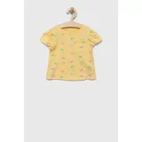 GAP Otroška bombažna kratka majica rumena barva