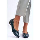 Kesi Leather of a lacerated ballerina with a flat heel of dark green vaani