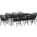  Vrtni set za objed 9 kom. Crna Čelik s prahom premazan | shoptok.hr