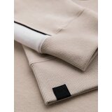 Ombre Men's cotton hoodie with contrasting elements - beige | ePonuda.com