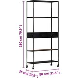 In Knjižna omarica 90x35x180 cm robusten mangov les in železo | Shoptok.si