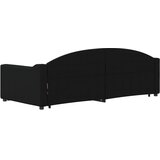  Dnevni krevet na razvlačenje s ladicama crni 90x200 cm tkanina | shoptok.hr