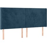  Uzglavlje s ušima tamnoplavo 203x16x118/128 cm baršunasto | shoptok.hr