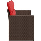  Vrtna sofa s jastucima za 2 osobe, smeđa, poliratan | Eponuda.com