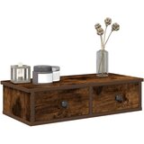 vidaXL Stenska polica s predali dimljen hrast 60x28x15 cm inž. les Cene