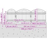  Vrata Ograde za Vrt s Arhivnim Vrh Assen Siva 4 x 1,25 m Čelik | shoptok.hr