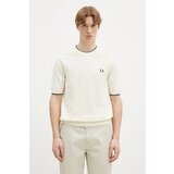 Fred Perry Pamučna majica za muškarce, boja: bež, bez uzorka, K7642.S64 | shoptok.hr