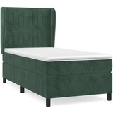 Box spring krevet s madracem tamnozeleni 90x190 cm baršunasti | shoptok.hr