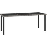 vidaXL Vrtna jedilna miza siva 180x70x73 cm poli ratan Cene