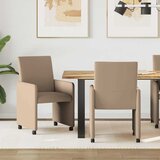 vidaXL Jedilni stoli 2 pcs Kapučino 57 x 66 x 94 cm Umetna koža | Shoptok.si
