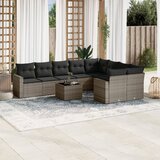  10-dijelni set vrtnih sofa od poliratana s jastucima sivi | shoptok.hr