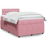 vidaXL Box spring postelja z vzmetnico roza 120x200 cm žamet | Shoptok.si