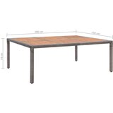 In vrtni stol sivi 200x150x74 cm od poliratana i bagremovog drva | shoptok.hr
