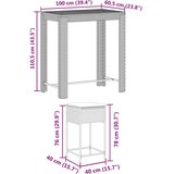  7-dijelni vrtni barski set s jastucima smeđi od poliratana Smeđa 100 x 60.5 x 110.5 cm | shoptok.hr