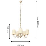  Luster na lancu MALBO 5xE27/15W/230V bež | Eponuda.com