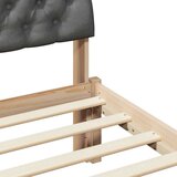  Okvir kreveta smeđe i tamnosivo 135 x 190 cm Masivna borovina | shoptok.hr