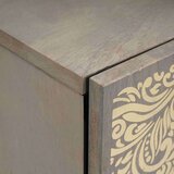 vidaXL Kopalna stenska omarica Siva 38 x 33 x 48 cm Trden mangov les | Shoptok.si