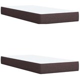  Krevet s oprugama i madracem tamnosmeđi 200x200 cm od tkanine | shoptok.hr