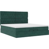  Okvir kreveta s madracima tamnozeleni 200x200cm baršunasti | shoptok.hr