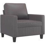  Fotelj s stolčkom za noge siv 60 cm umetno usnje | Shoptok.si