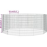  Ograda za životinje s 12 ploča 54 x 80 cm od pocinčanog željeza | shoptok.hr
