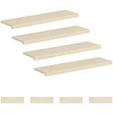  Stepenica 8 kom. 90 x 30 x 2 cm Bijela Čvrsto Hrastovo Drvo | shoptok.hr