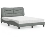  Krevet s madracem Hvar svjetlosivi 140x190 cm od tkanine | shoptok.hr